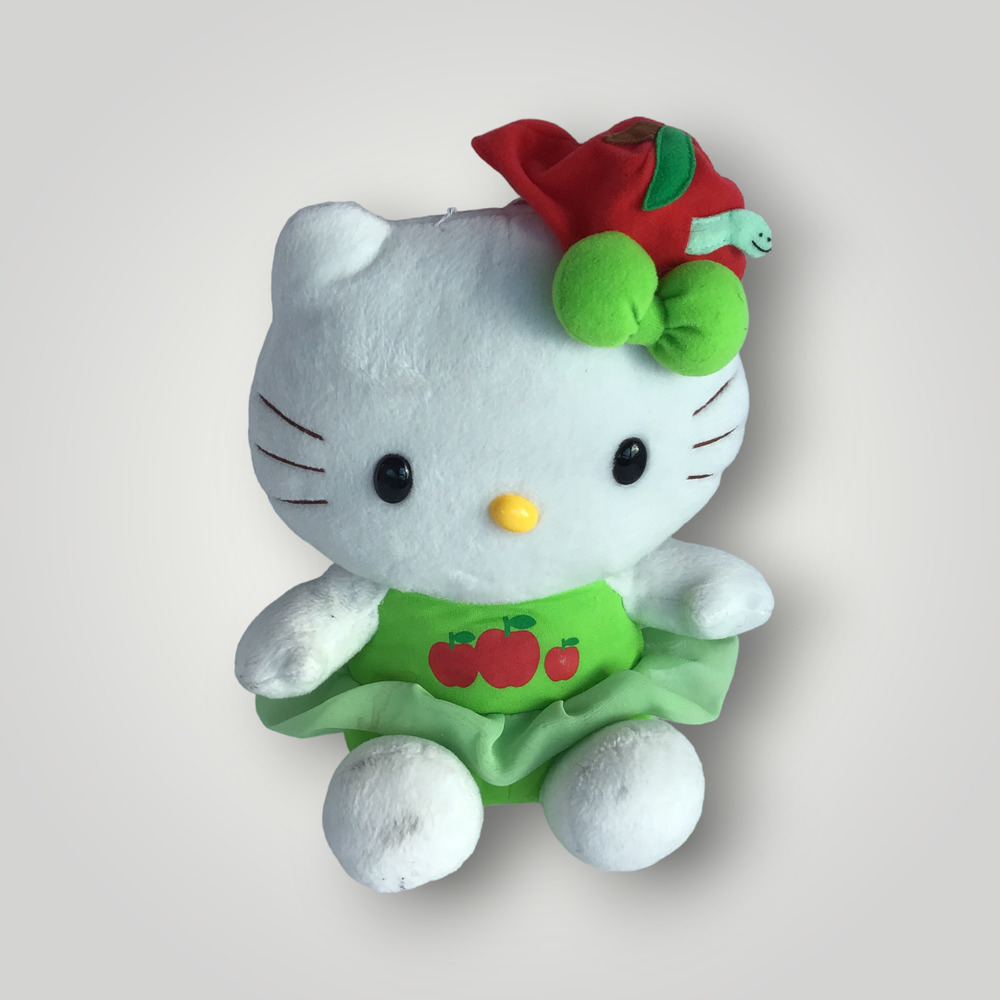Hello Kitty 10" Apple Worm Plush RARE Vintage 2003 Japan SEE DESC! Small Flaws